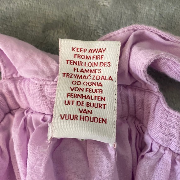 Shabby Chic Girls Lavender Muslin Pinafore Dress Size 6 - Picture 8 of 8